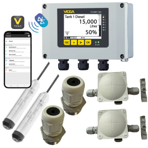 VEGASYS Tank Gauge Package- Double Tank System with Submerged Hydrostatic Level Sensor- 3m Sensor Range