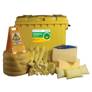 600L Chemical Spill Kit 4 Drop Front Wheel PE Bin - 1 Each Per Pack