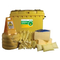 1000L Chemical Spill Kit 4 Drop Front Wheel PE Bin - 1 Each Per Pack