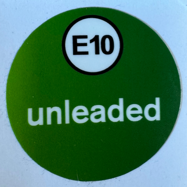 Self-Adhesive Stickers for ZVA Nozzle Badge - "E10 Unleaded"