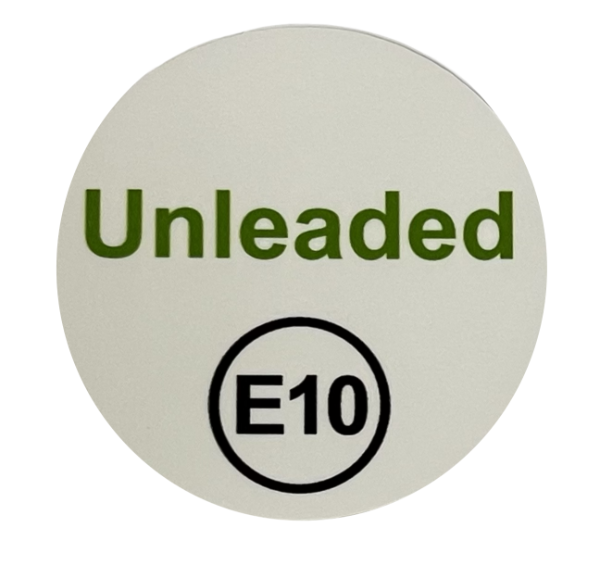 Self-Adhesive Stickers for ZVA Nozzle Badge - "E10 Unleaded"